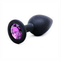 Buttplug mit Kristal VIOLETT - SILIKON in 3...