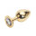 Buttplug GOLD mit Kristal - in 3 Größen - 34mm