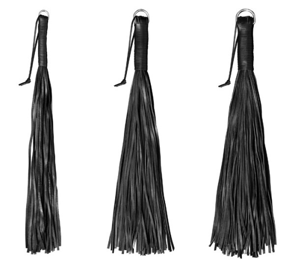 Leder Flogger DELUXE schwarz - 72 Riemen