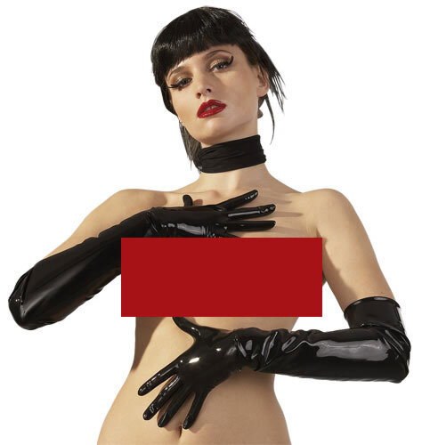 Latex-Handschuhe - schwarz - L